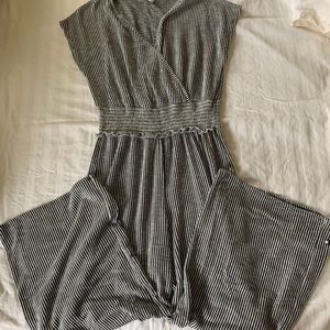 Black Pin Stripe Jumpsuit